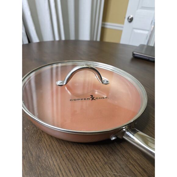Copper Chef 10" Round Frying Pan w/ Glass Vented Lid Ceramic Non Stick Coating - Picture 5 of 16